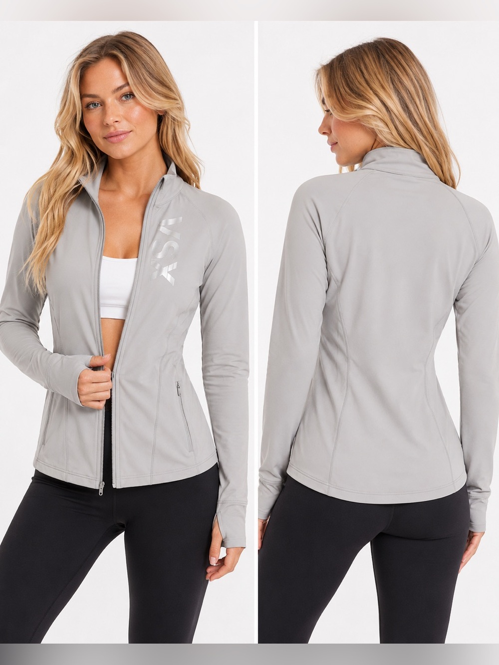 NWOT VSX Victoria’s Secret Sport Gray Full Zip Performance Jacket